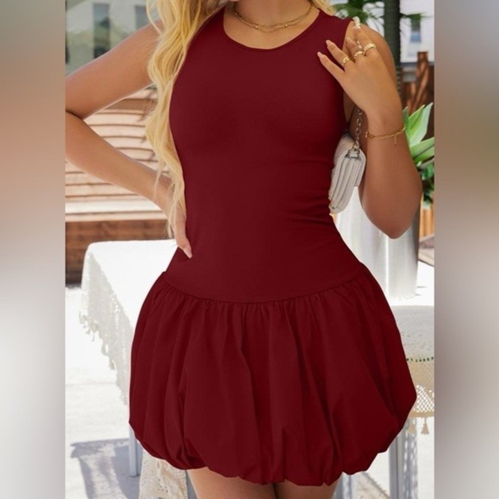 OQQ‎ Womens Stretchy Bubble Hem Bodycon Mini Dress Size L Vamp  Whimsigoth